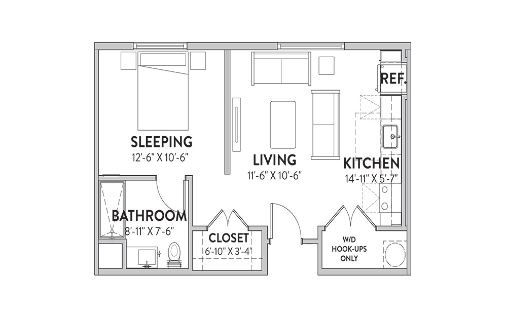 The Armadillo The Armadillo Studio Floorplan