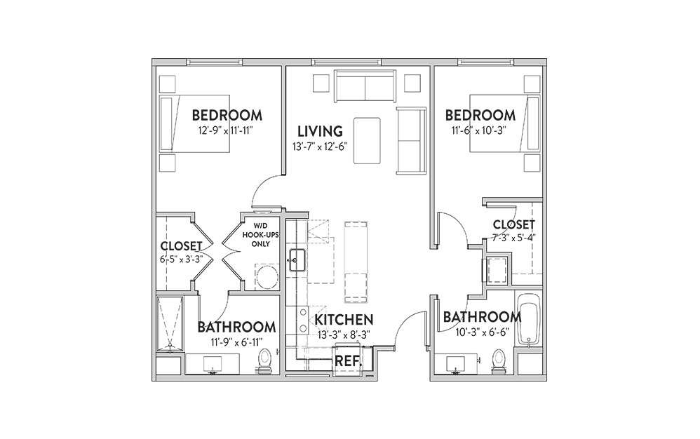 The Driskill The Driskill Two Beddroom Floorplan